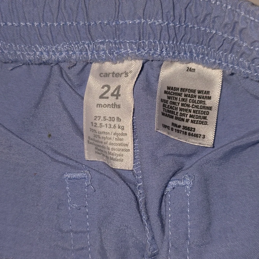 Carters Boys Elastic Waist Light Blue & Navy Boys Athletic Shorts 24 M